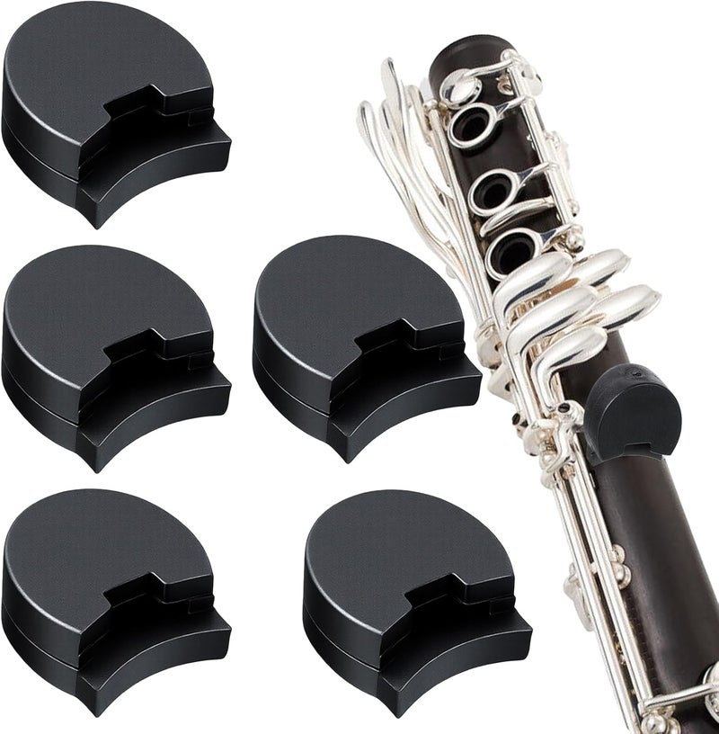 Skrfren 5 PCS Comfortable Rubber Clarinet Thumb Rest Cushion Protector, Soft Silicone Clarinet Oboe Thumb Rest Cushion Protector, Black Silicone Thumbs Rests for Most Clarinets Oboes, Black - Image 1